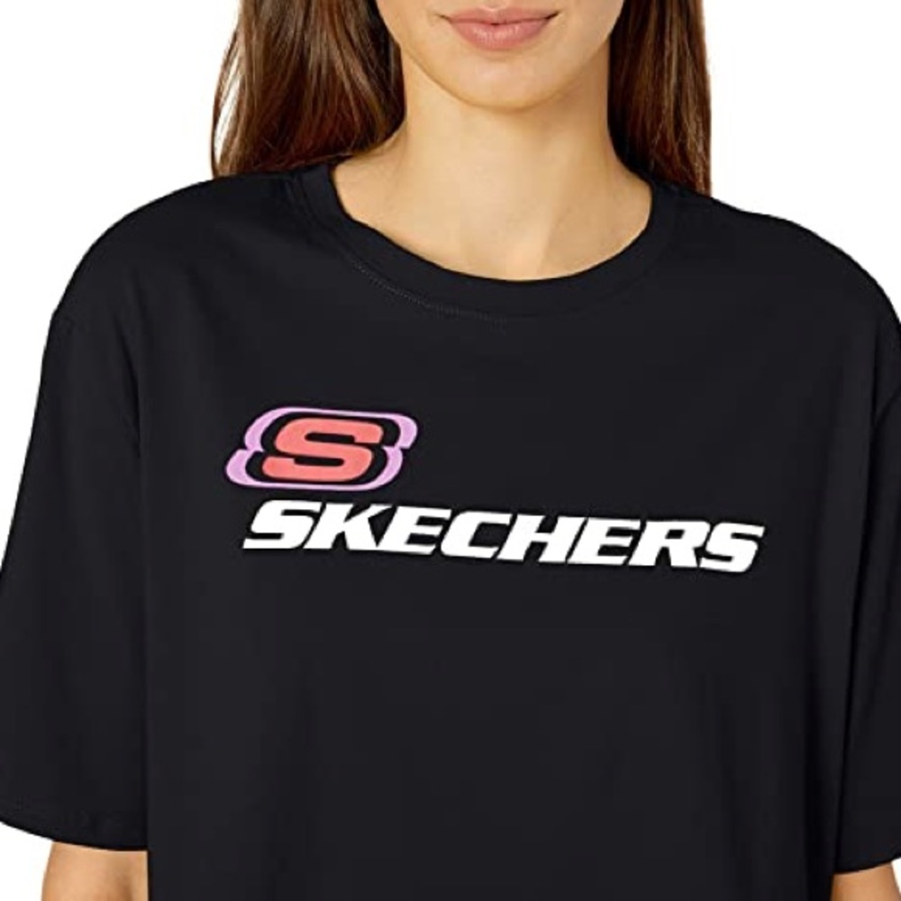 NWT Sketchers OG Cropped Tee Black with Logo B9